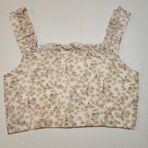 Cider CORSET Ruffled Strap Crop TOP, Small EUC